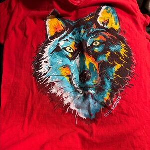 Red Wolf Cub Scout Official Kids Shirt (M)